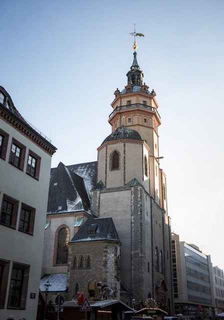 Das Bild zeigt die Architektur um den Markt in Leipzig.